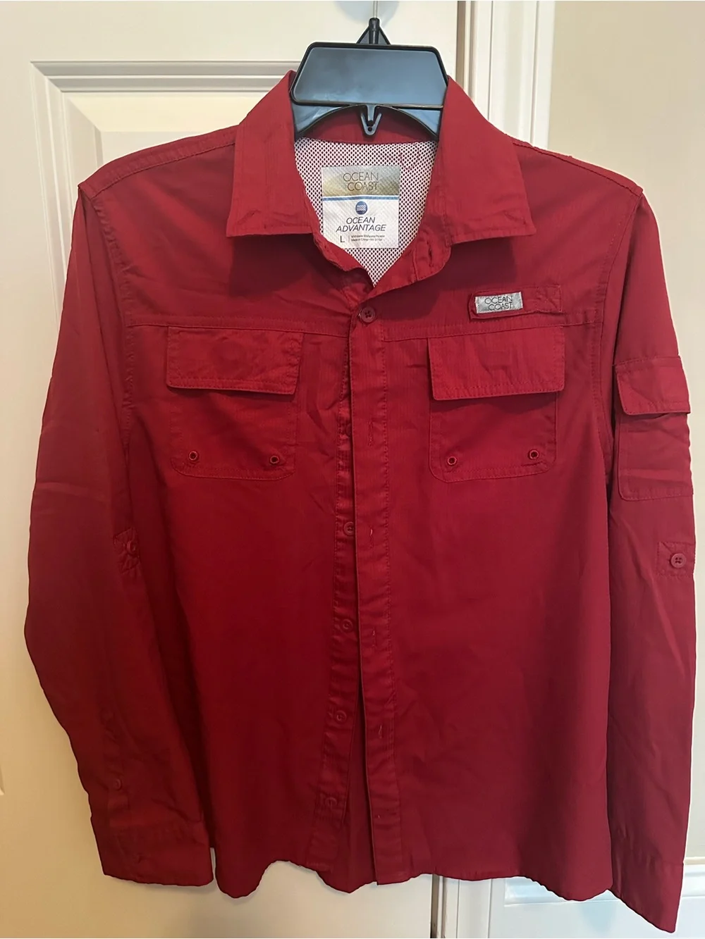 Boys Red Utility Shirt Jacket